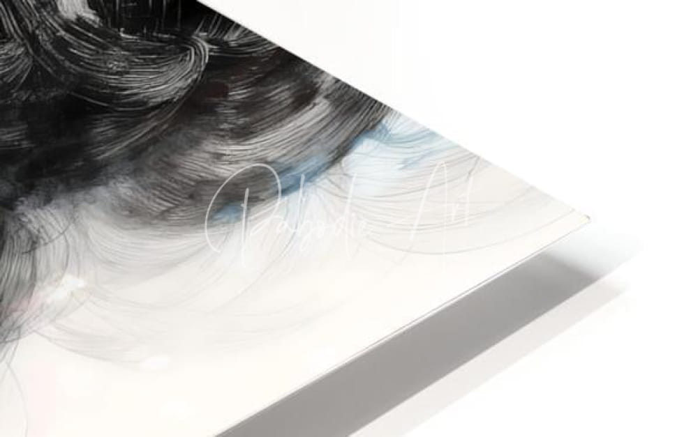 Abstract black and white painted artwork titled asian beauty on a sleek modern acrylic print