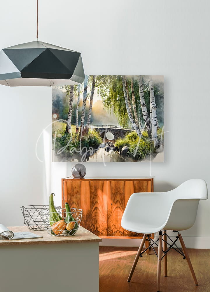 A modern birch glen stone bridge white molded plastic chair with slender wooden legs for stylish seating