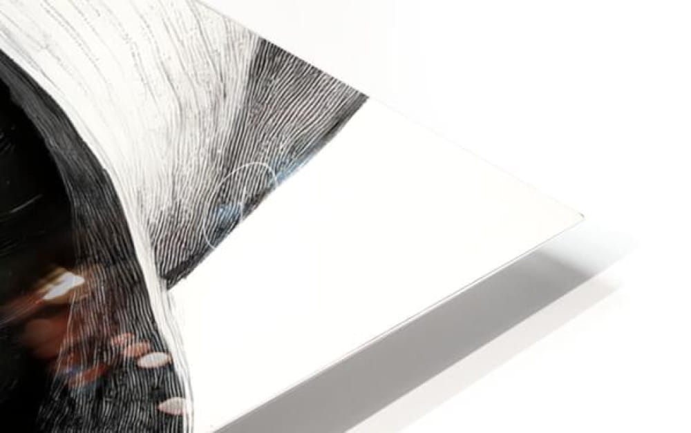 Cameron black and white minimalist abstract art print with textured lines and glossy finish