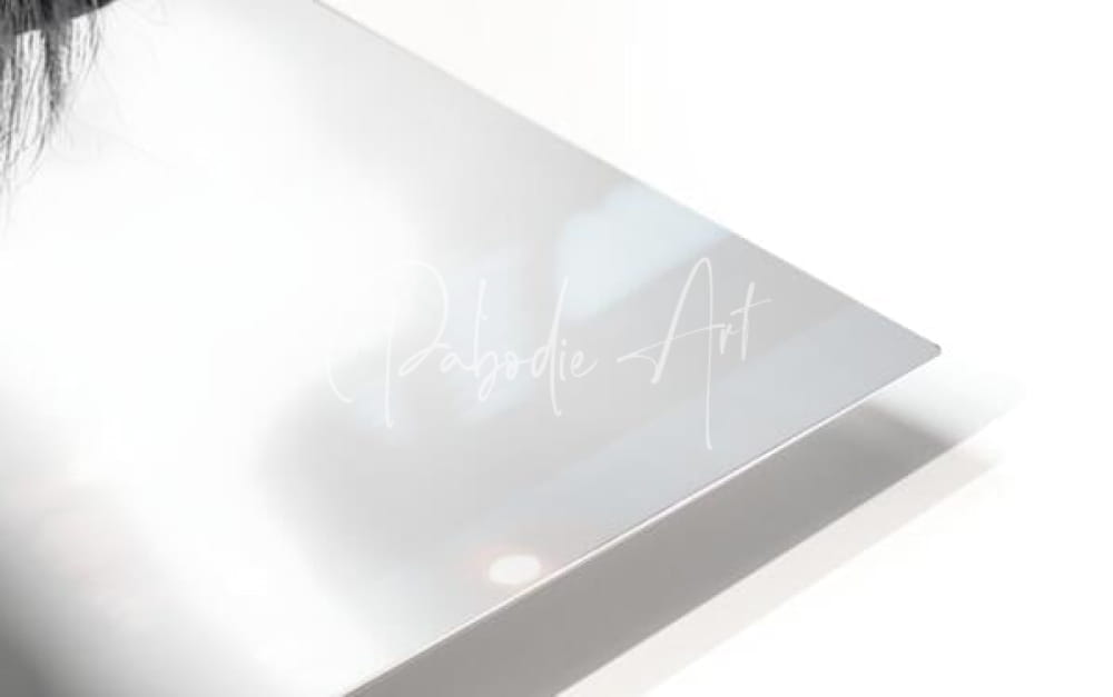 A sleek minimalist silver metallic plaque with an etched robodie art signature for the kind eyes product