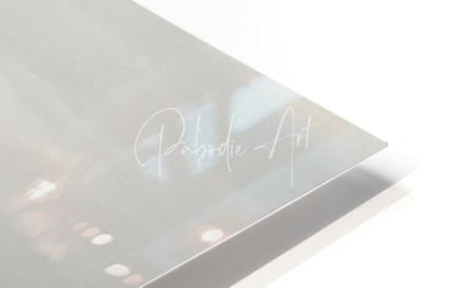 A sleek metallic silver plaque with the cursive inscription pabodie art for old port cove marina
