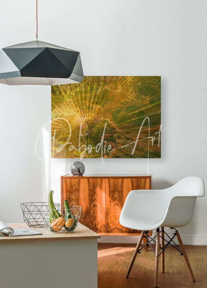 A modern geometric pendant light palm burst rays with dark gray faceted design and copper-toned hanging cord