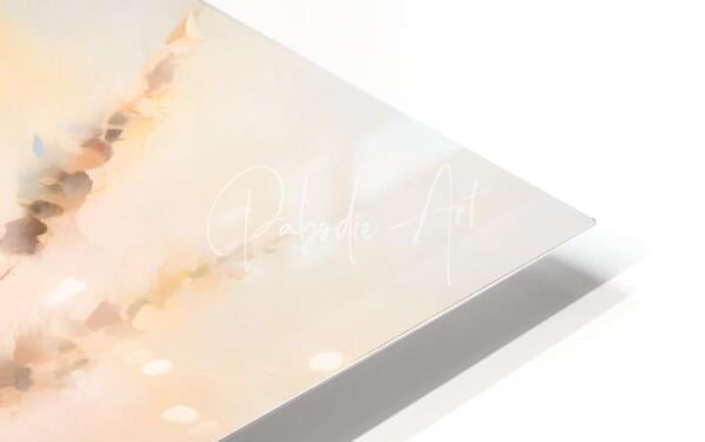 Acrylic print titled Seagull Perch with a sleek modern design in warm beige and muted gold watercolor tones