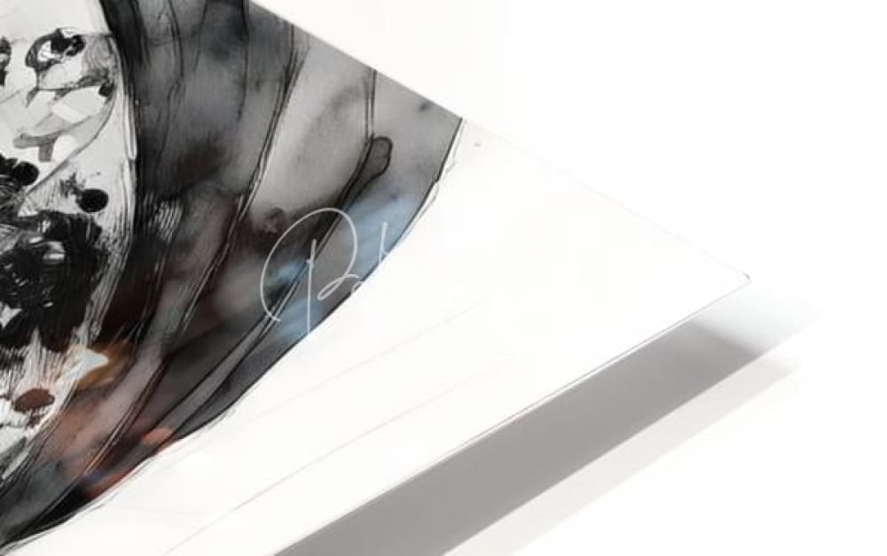 Tabitha sleek minimalist black and white abstract art print with bold ink strokes and subtle signature on paper