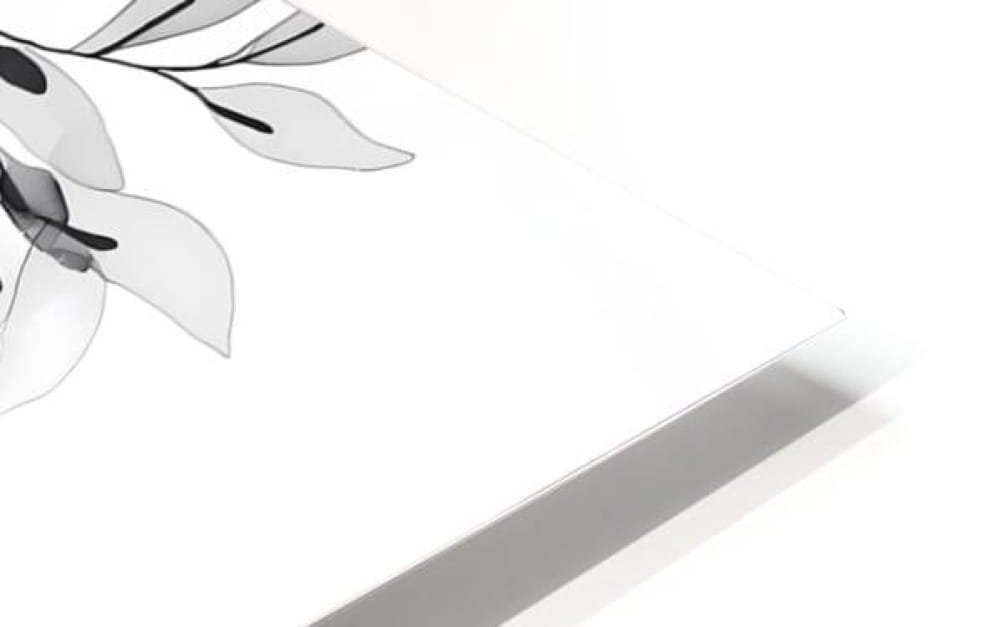 A minimalist white notebook featuring delicate black and gray leaf illustrations on the cover tropical transparencies i