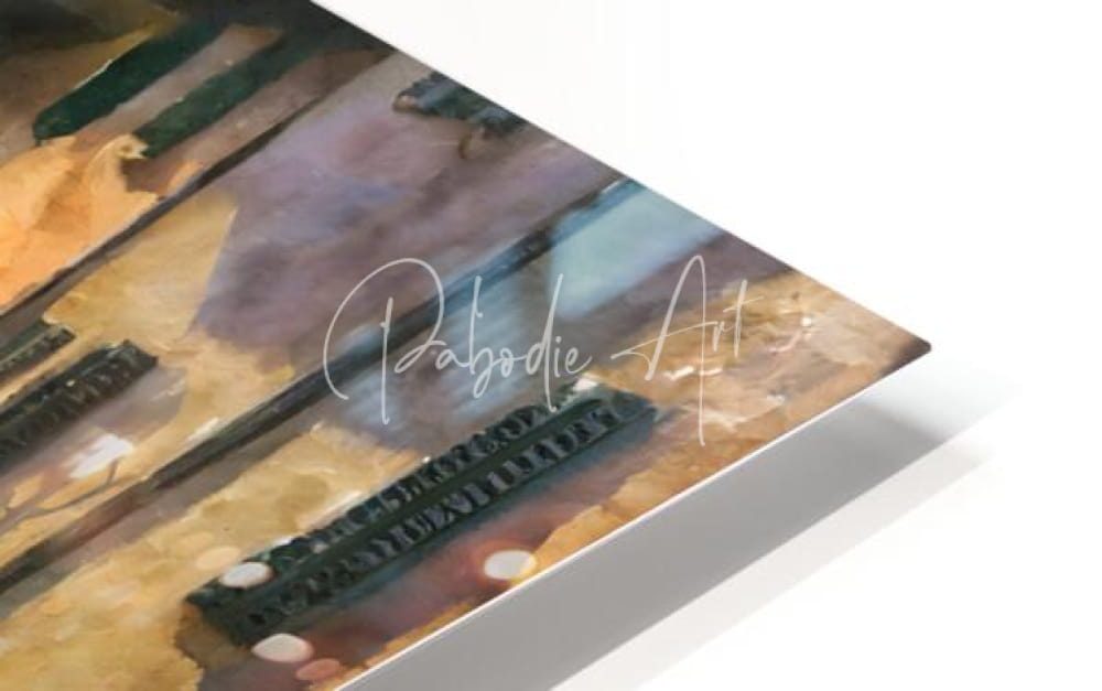 A framed abstract painting titled Tuscany Farmers Market with warm earthy tones and textured brushstrokes by pabodie art